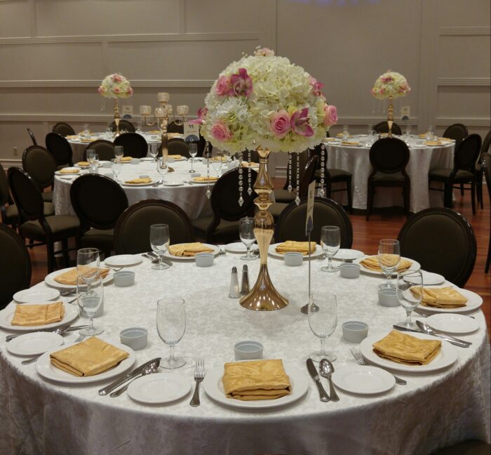 Roses and Hydrangea Centerpieces with Stands