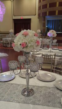 Silver Candelabras with Centerpieces