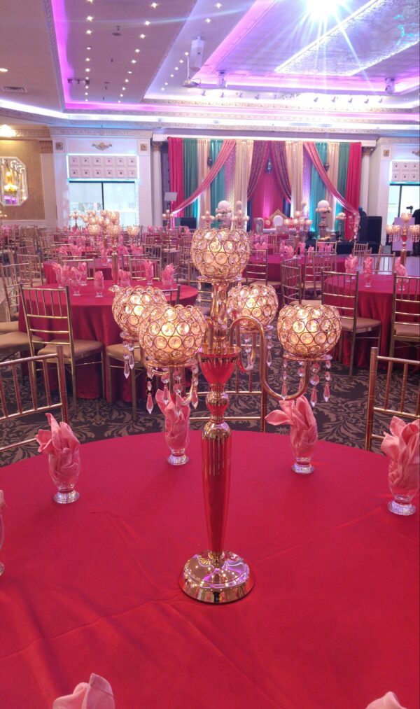 Crystal Globe Gold Candelabras - Image 8