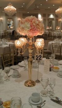 Crystal Globe Gold Candelabras Centerpieces